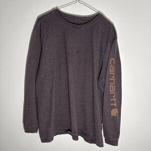 Carhartt Loose Fit Long Sleeve XL Dearborn Heavyweight Logo Sleeve Graphic Shirt